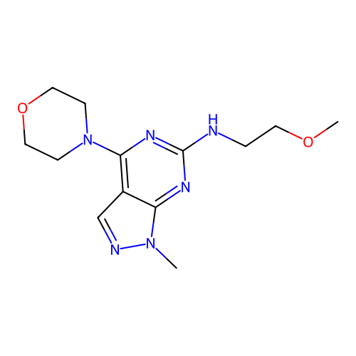 (2-Methoxyethyl)(1-methyl-4-morpholin-4-ylpyrazolo[5,4-d]pyrimidin-6-yl)amine structure