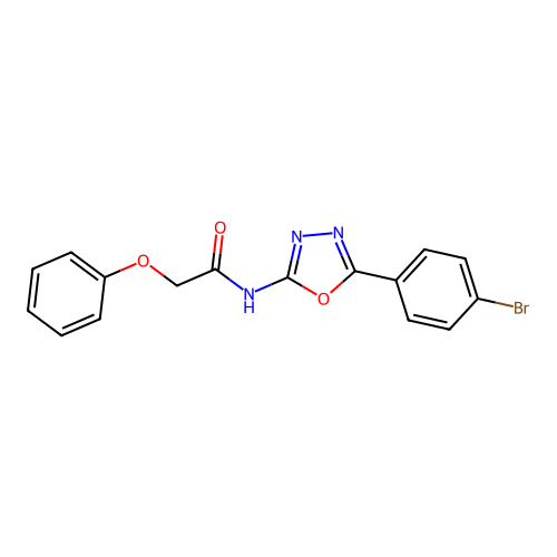 N-[5-(4-bromophenyl)-1,3,4-oxadiazol-2-yl]-2-phenoxyacetamide structure