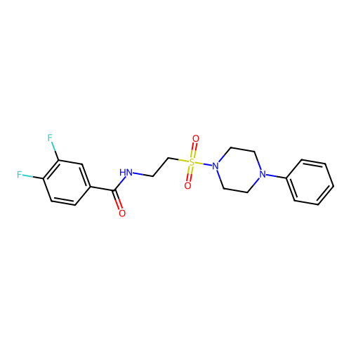 3,4-difluoro-N-{2-[(4-phenylpiperazin-1-yl)sulfonyl]ethyl}benzamide structure