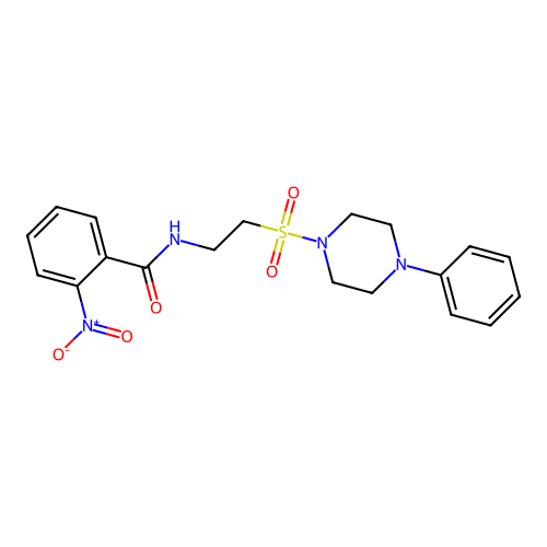 2-nitro-N-{2-[(4-phenylpiperazin-1-yl)sulfonyl]ethyl}benzamide structure