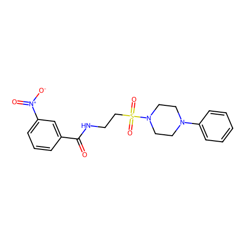 3-nitro-N-{2-[(4-phenylpiperazin-1-yl)sulfonyl]ethyl}benzamide structure