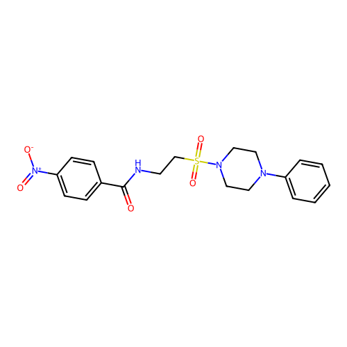 4-nitro-N-{2-[(4-phenylpiperazin-1-yl)sulfonyl]ethyl}benzamide structure