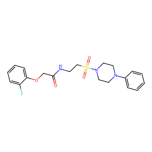 2-(2-fluorophenoxy)-N-[2-(4-phenylpiperazin-1-yl)sulfonylethyl]acetamide structure