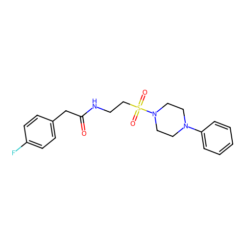2-(4-fluorophenyl)-N-[2-(4-phenylpiperazin-1-yl)sulfonylethyl]acetamide structure