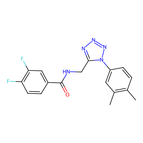 N-[[1-(3,4-dimethylphenyl)tetrazol-5-yl]methyl]-3,4-difluorobenzamide structure