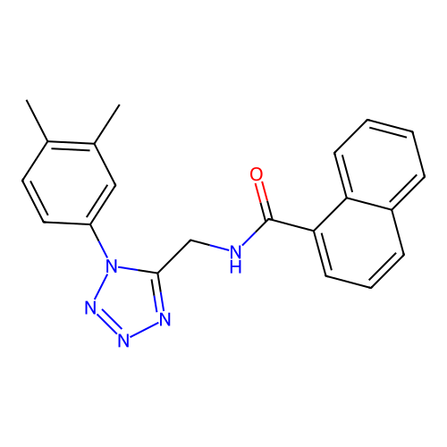 N-[[1-(3,4-dimethylphenyl)tetrazol-5-yl]methyl]naphthalene-1-carboxamide structure
