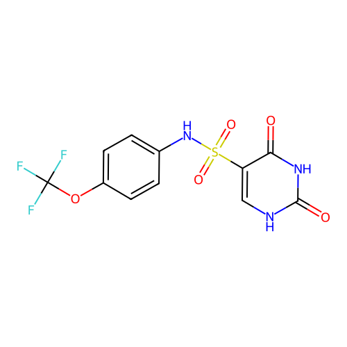 2,4-dioxo-N-[4-(trifluoromethoxy)phenyl]-1H-pyrimidine-5-sulfonamide structure