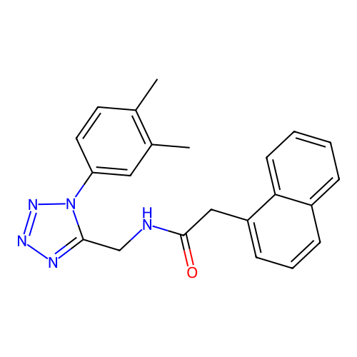 N-[[1-(3,4-dimethylphenyl)tetrazol-5-yl]methyl]-2-naphthalen-1-ylacetamide structure