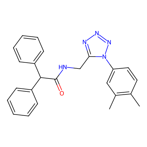 N-[[1-(3,4-dimethylphenyl)tetrazol-5-yl]methyl]-2,2-diphenylacetamide structure