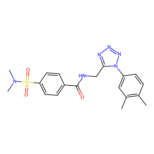 N-[[1-(3,4-dimethylphenyl)tetrazol-5-yl]methyl]-4-(dimethylsulfamoyl)benzamide structure