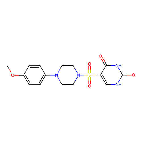 5-[4-(4-methoxyphenyl)piperazin-1-yl]sulfonyl-1H-pyrimidine-2,4-dione structure