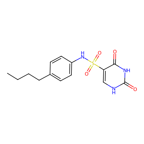 N-(4-butylphenyl)-2-hydroxy-6-oxo-1,6-dihydropyrimidine-5-sulfonamide structure