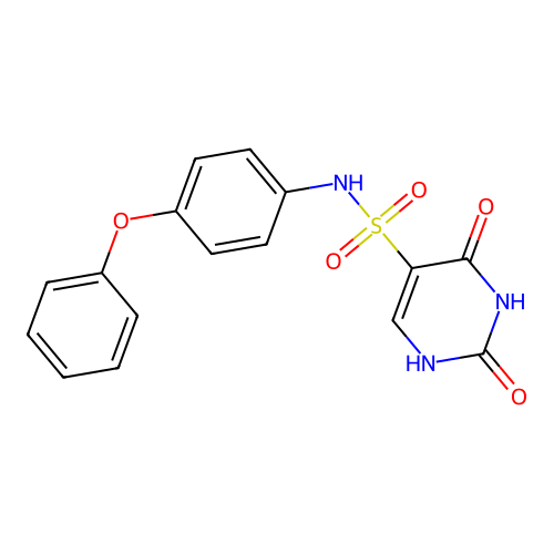 2-hydroxy-6-oxo-N-(4-phenoxyphenyl)-1,6-dihydropyrimidine-5-sulfonamide structure