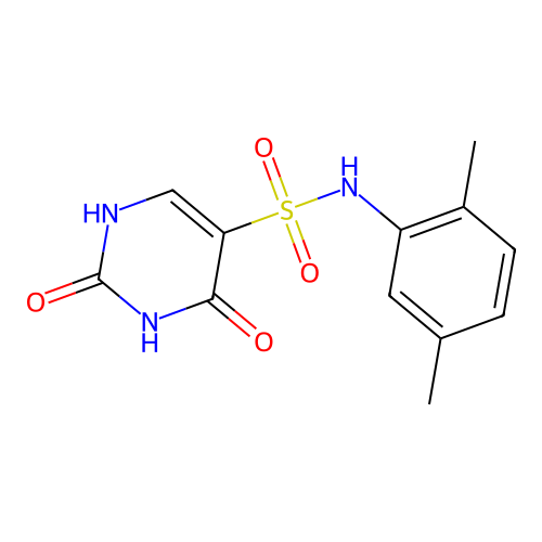 N-(2,5-dimethylphenyl)-2-hydroxy-6-oxo-1,6-dihydropyrimidine-5-sulfonamide structure