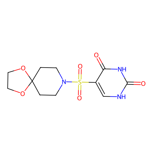 5-(1,4-dioxa-8-azaspiro[4.5]decan-8-ylsulfonyl)-1H-pyrimidine-2,4-dione structure
