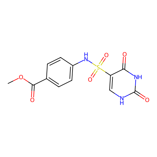 Methyl 4-(2,4-dioxo-1,2,3,4-tetrahydropyrimidine-5-sulfonamido)benzoate structure