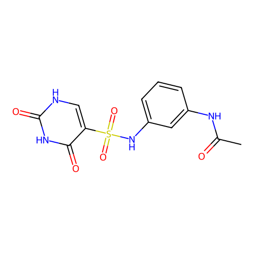 N-[3-[(2,4-dioxo-1H-pyrimidin-5-yl)sulfonylamino]phenyl]acetamide structure