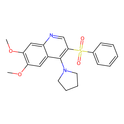 3-(Benzenesulfonyl)-6,7-dimethoxy-4-(pyrrolidin-1-yl)quinoline structure
