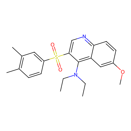 3-(3,4-dimethylbenzenesulfonyl)-N,N-diethyl-6-methoxyquinolin-4-amine structure