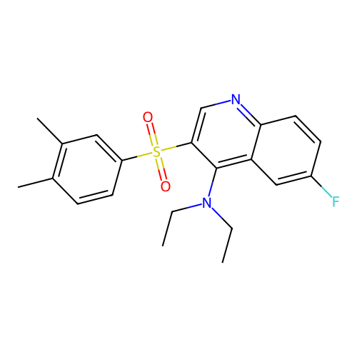 3-(3,4-Dimethylbenzenesulfonyl)-N,N-diethyl-6-fluoroquinolin-4-amine structure