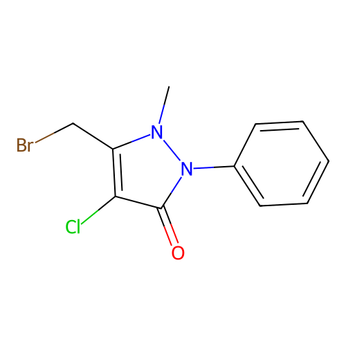 5-Bromomethyl-4-chloro-1-methyl-2-phenyl-1,2-dihydro-pyrazol-3-one structure