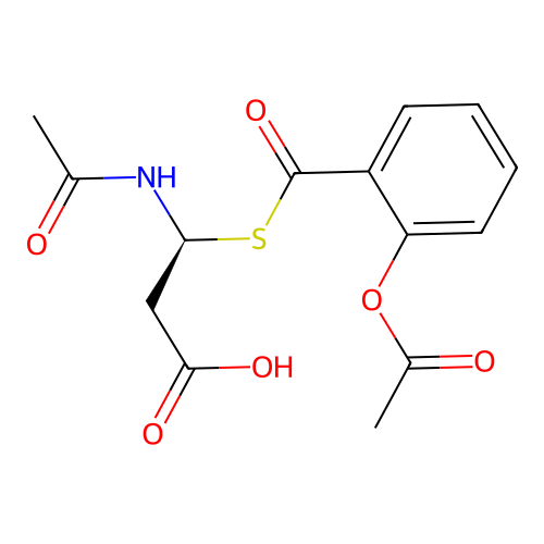 (3S)-3-acetamido-3-(2-acetyloxybenzoyl)sulfanylpropanoic acid structure