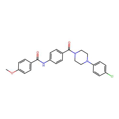 Benzamide, N-(4-((4-(4-chlorophenyl)-1-piperazinyl)carbonyl)phenyl)-4-methoxy- structure