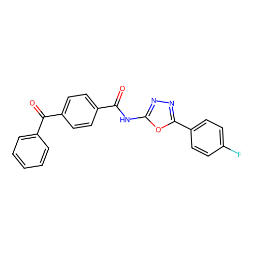 4-benzoyl-N-[5-(4-fluorophenyl)-1,3,4-oxadiazol-2-yl]benzamide structure