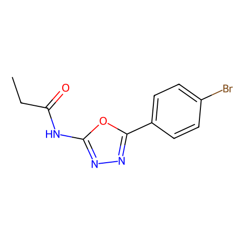 N-[5-(4-bromophenyl)-1,3,4-oxadiazol-2-yl]propanamide structure