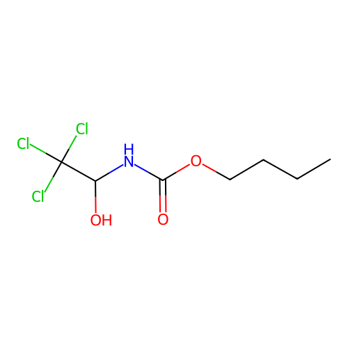 butyl N-(2,2,2-trichloro-1-hydroxyethyl)carbamate structure
