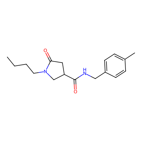 1-butyl-N-(4-methylbenzyl)-5-oxopyrrolidine-3-carboxamide structure