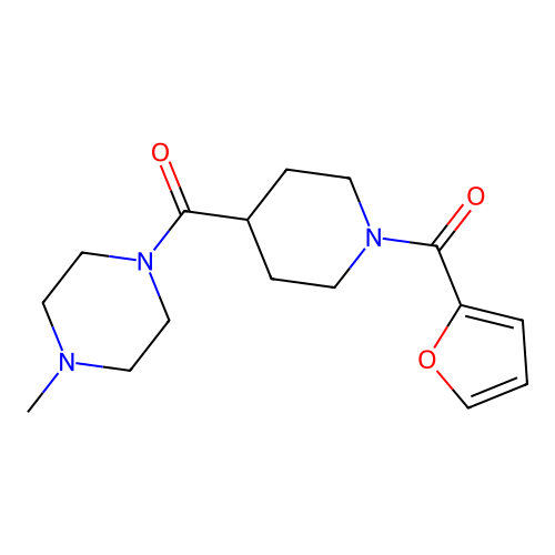 2-Furyl 4-[(4-methylpiperazinyl)carbonyl]piperidyl ketone structure