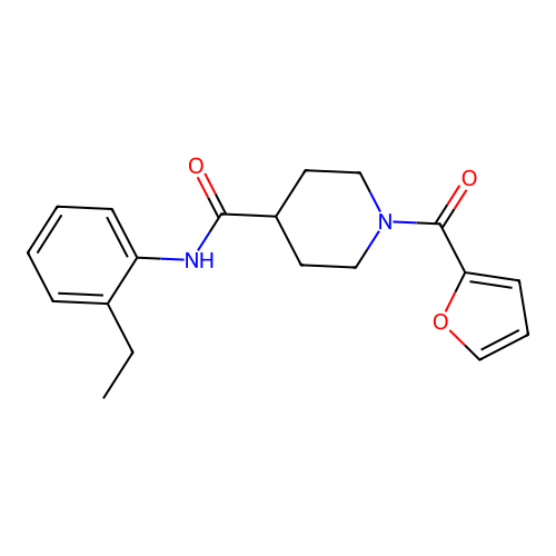 N-(2-ethylphenyl)-1-(furan-2-carbonyl)piperidine-4-carboxamide structure
