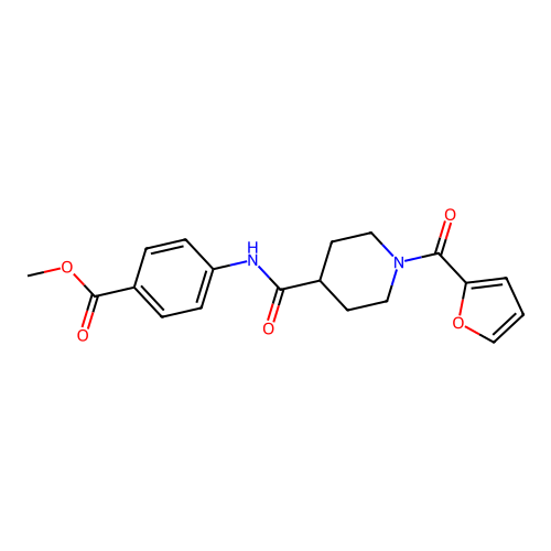 Methyl 4-{[1-(2-furylcarbonyl)-4-piperidyl]carbonylamino}benzoate structure