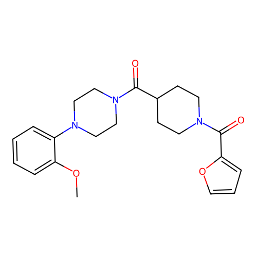 [1-(furan-2-carbonyl)piperidin-4-yl]-[4-(2-methoxyphenyl)piperazin-1-yl]methanone structure