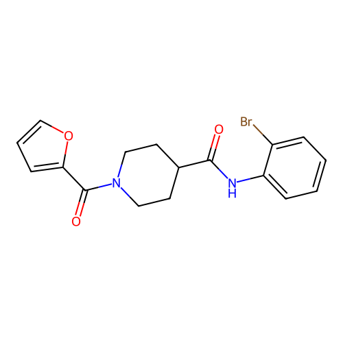N-(2-bromophenyl)-1-(furan-2-carbonyl)piperidine-4-carboxamide structure