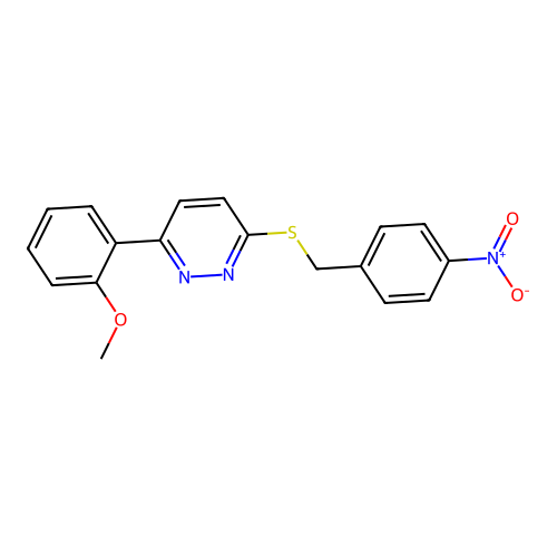 3-(2-Methoxyphenyl)-6-((4-nitrobenzyl)thio)pyridazine structure