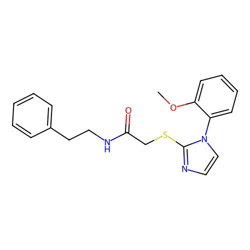 2-((1-(2-methoxyphenyl)-1H-imidazol-2-yl)thio)-N-phenethylacetamide structure