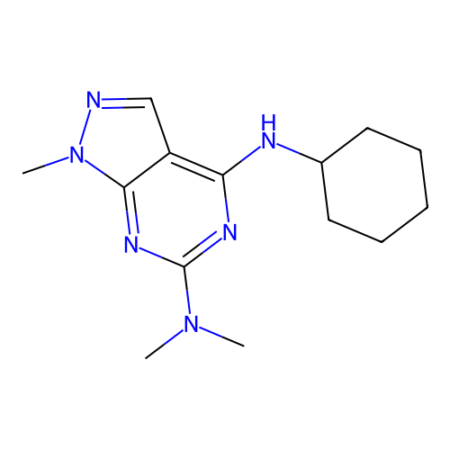 [4-(Cyclohexylamino)-1-methylpyrazolo[5,4-d]pyrimidin-6-yl]dimethylamine structure