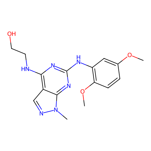 2-[[6-(2,5-Dimethoxyanilino)-1-methylpyrazolo[3,4-d]pyrimidin-4-yl]amino]ethanol structure