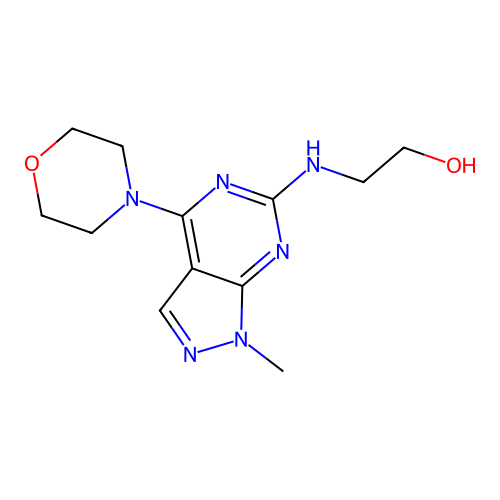2-[(1-Methyl-4-morpholin-4-ylpyrazolo[5,4-d]pyrimidin-6-yl)amino]ethan-1-ol structure