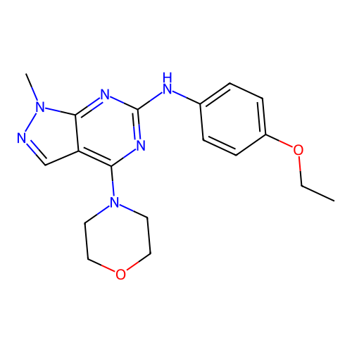 (4-Ethoxyphenyl)(1-methyl-4-morpholin-4-ylpyrazolo[5,4-d]pyrimidin-6-yl)amine structure