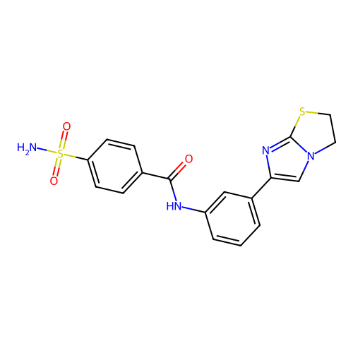 N-(3-(2,3-dihydroimidazo[2,1-b]thiazol-6-yl)phenyl)-4-sulfamoylbenzamide structure