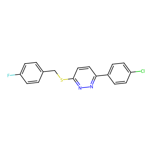 3-(4-Chlorophenyl)-6-((4-fluorobenzyl)thio)pyridazine structure