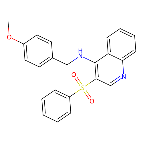 3-(benzenesulfonyl)-N-[(4-methoxyphenyl)methyl]quinolin-4-amine structure