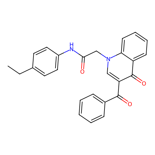 2-(3-benzoyl-4-oxoquinolin-1-yl)-N-(4-ethylphenyl)acetamide structure