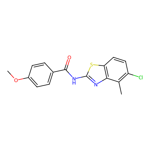 N-(5-chloro-4-methyl-1,3-benzothiazol-2-yl)-4-methoxybenzamide structure