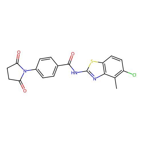 N-(5-chloro-4-methyl-1,3-benzothiazol-2-yl)-4-(2,5-dioxopyrrolidin-1-yl)benzamide structure