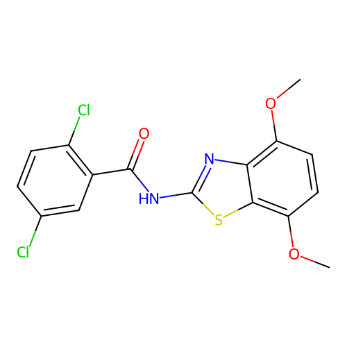 2,5-dichloro-N-(4,7-dimethoxy-1,3-benzothiazol-2-yl)benzamide structure