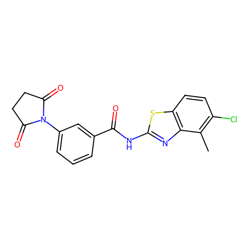 N-(5-chloro-4-methyl-1,3-benzothiazol-2-yl)-3-(2,5-dioxopyrrolidin-1-yl)benzamide structure